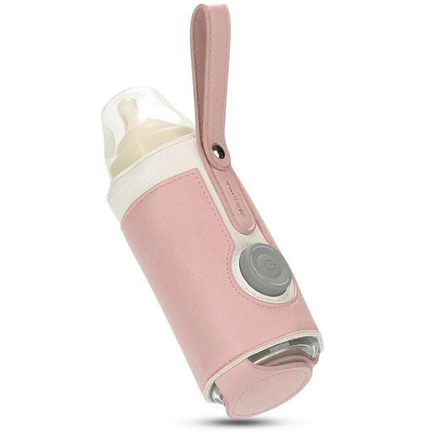 Calentador de botellas de agua y leche Bearachild Universal, bolsa de alimentación de bebé USB rápida, Control de temperatura, Rosado