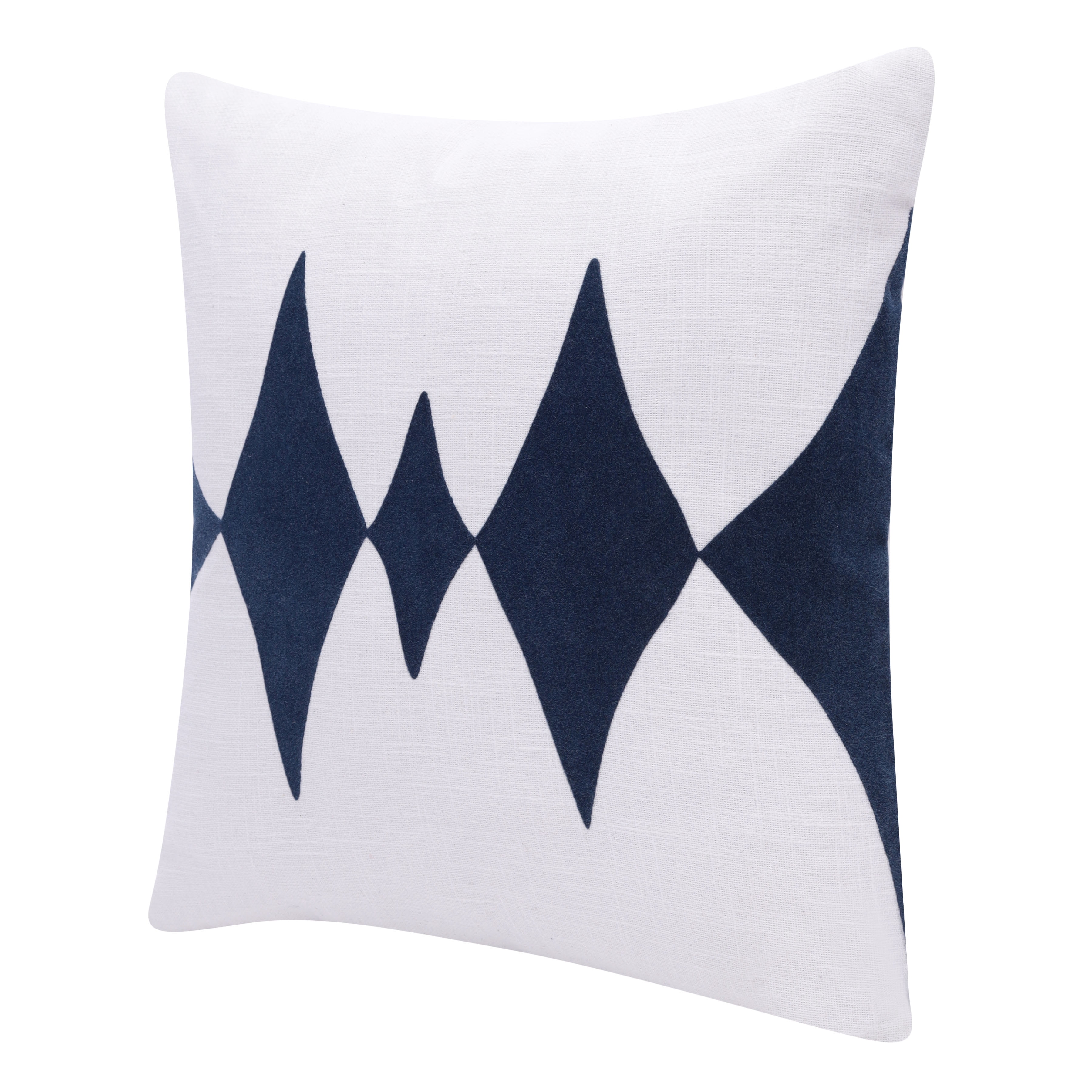 Harlow Hill Stacy Garcia 20" x 20" Ocean Blue/White Diamond Cotton Blend Adult Decorative Throw Pillow Cover