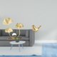 thumbnail image 2 of Figura decorativa de metal con flores y hojas, esculturas de animales para el hogar, construcción en hierro y resina con pájaros. Ideal para estanterí, 2 of 8