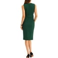 thumbnail image 3 of INSPIRE CHIC Elegant Sleeveless Wear-to-Work Midi Dresses for Women's Round Neck Bodycon Sheath Dress XL Green, 3 of 5
