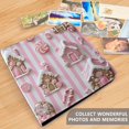 thumbnail image 4 of FORMRS 3 Ring Photo Album 4"x6" Self Adhesive Large Capacity PU Leather Cover, Pink Gingerbread Houses, 4 of 8