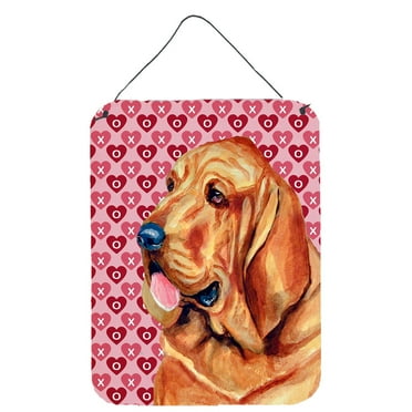 Carolines Treasures LH9151DS1216 Bloodhound Hearts Love and Valentines Day Portrait Wall or Door Hanging Prints 12WX16H