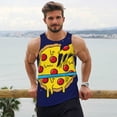 thumbnail image 6 of Cauagu PLANETA EN FORMA DE PIZZA Print Men's Sleeveless Muscle Shirts,Tank Tops Quick Dry Workout Tank Top Gym Muscle Tee Fitness Bodybuilding T Shirt for Men-Medium, 6 of 7