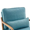 thumbnail image 5 of Mid Century Modern Accent Chairs, Single Linen Lounge Reading Armchair with Solid Wood Frame, Easy Assembly Arm Chairs for Living Room,  Teal, 5 of 9