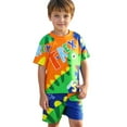 thumbnail image 6 of Boys Swimsuits 2 Piece UPF 50+ Rash Guard Short Sleeve Swim Shirts with Drawstring Shorts Bathing Suits Quick Dry Swimwear, 6 of 8