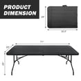 thumbnail image 2 of Wood Grain Folding Table, Portable Plastic Table, Suitable For Camping, Picnic, Party, High Load Folding Table,Black, 2 of 8