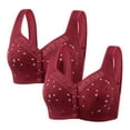 thumbnail image 1 of Plebaso 2 Pack Everyday Bras for Women Front Closure No Underwire Comfort Bras Ladies Full Coverage Bralettes, 1 of 3