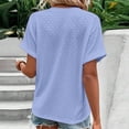 thumbnail image 7 of Timegard Tops for Women Plus Size Short Sleeve Notch V Neck Button Eyelet Summer Travel Casual Comfy Tops, 7 of 7