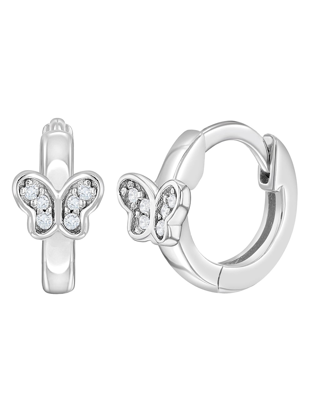 925 Sterling Silver Dazzling Clear CZ Hoop Earrings Fine Jewelry Gift For Her