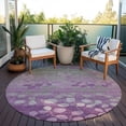 thumbnail image 3 of Dalyn Rugs Machine Washable Indoor/Outdoor Chantille Purple 8' x 8' Round Rug, 3 of 7
