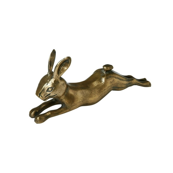 Creative Co-Op Decorative Embossed Aluminum Rabbit, Antique Brass