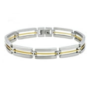 Mens Yellow Gold Plated Stainless Steel Fashionable Bracelet