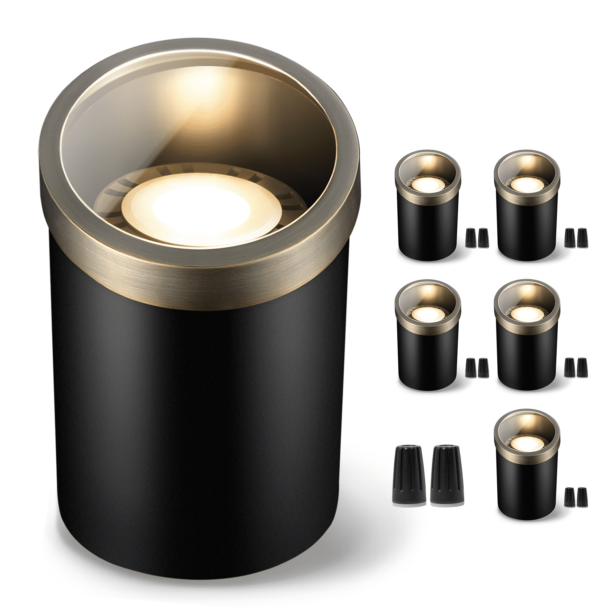 Gardenreet Brass Landscape Lighting Well Light, 12V LED Outdoor Low