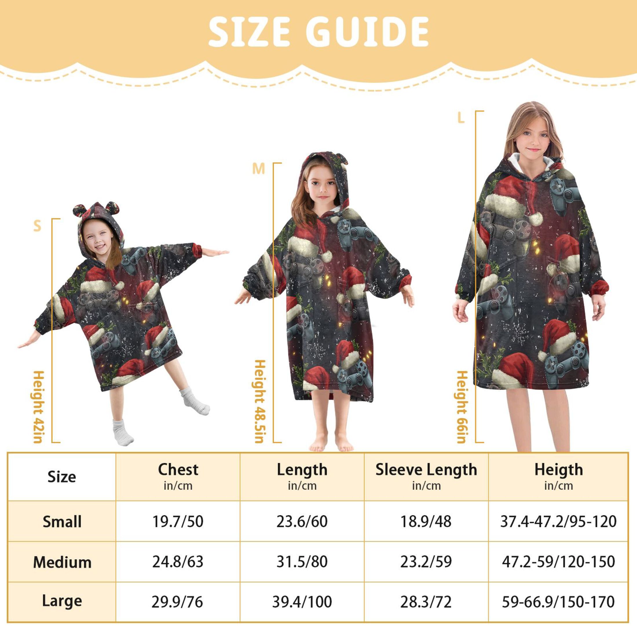 joogoo Wearable Blanket Hoodie for Game Controller Christmas Oversized Sherpa Hooded 3-14 YR M