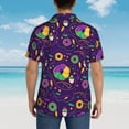 thumbnail image 6 of Daiia Mardi Gras and Donuts Hawaiian Shirt for Men Gentle Cotton Regular Short Sleeve Casual-XX-Large, 6 of 9
