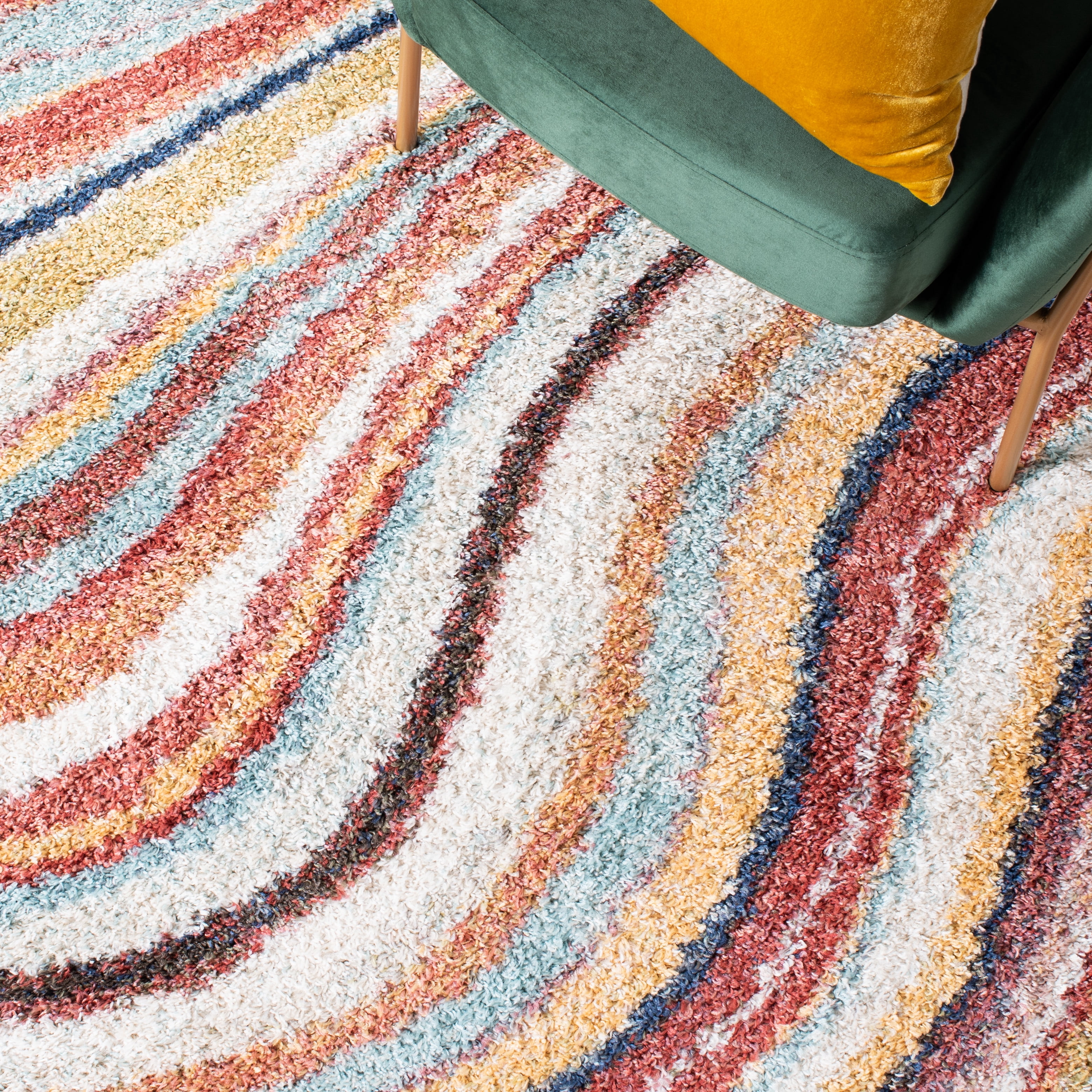 SAFAVIEH Calista Kyler Abstract Area Rug, Rust/Gray, 6'7" x 6'7" Square