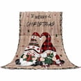 thumbnail image 2 of Merry Christmas Throw Flannel Blanket 60x80In Winter Xmas Dwarfs Poinsettia Red Green Wooden Super Soft Cozy Bed Blanket, Lightweight Plush Fuzzy Bed Throw for Bedroom Sofa Couch Living Room, 2 of 4