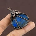 thumbnail image 4 of Natural Lapis Lazuli Gemstone Handmade Copper Wire Wrap Pendant 2.24", 4 of 4