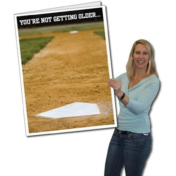 Jumbo Greeting Cards: Giant Birthday Card (Baseball Extra Innings Design) 2 feet x 3 feet Card with Envelope