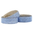 thumbnail image 4 of 1m Rhinestone Crystal Glass Mesh Banding Iron on Applique Wedding Dress Shoes Trim (Blue), 4 of 8