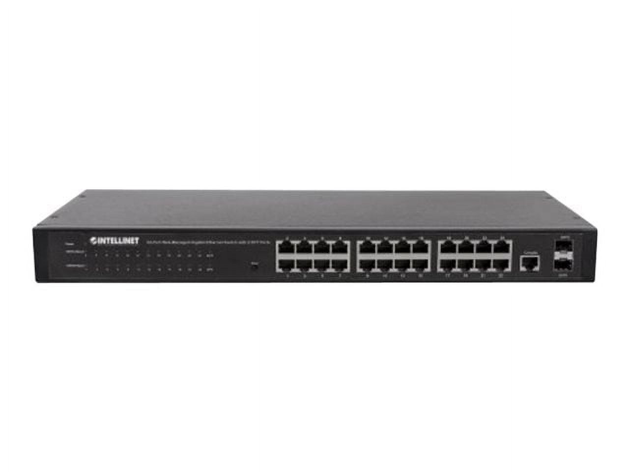 Intellinet 24-Port Network Switch, 24-Port (RJ45), Rackmount, Gigabit, 4 SFP, Ethernet Web-Smart, 10/100/1000 Mbit - Switch - managed - 24 x 10/100/1000 + 2 x SFP - desktop, rack-mountable - image 4 of 4