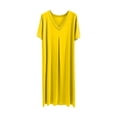 thumbnail image 3 of DuoJiaJ Pajama Nightgown For Women Short/Long Sleeve Button Down Nightwear Top Boyfriend Sleep Shirts Nightdress Plus Size Nightgowns Women Yellow, 3 of 5