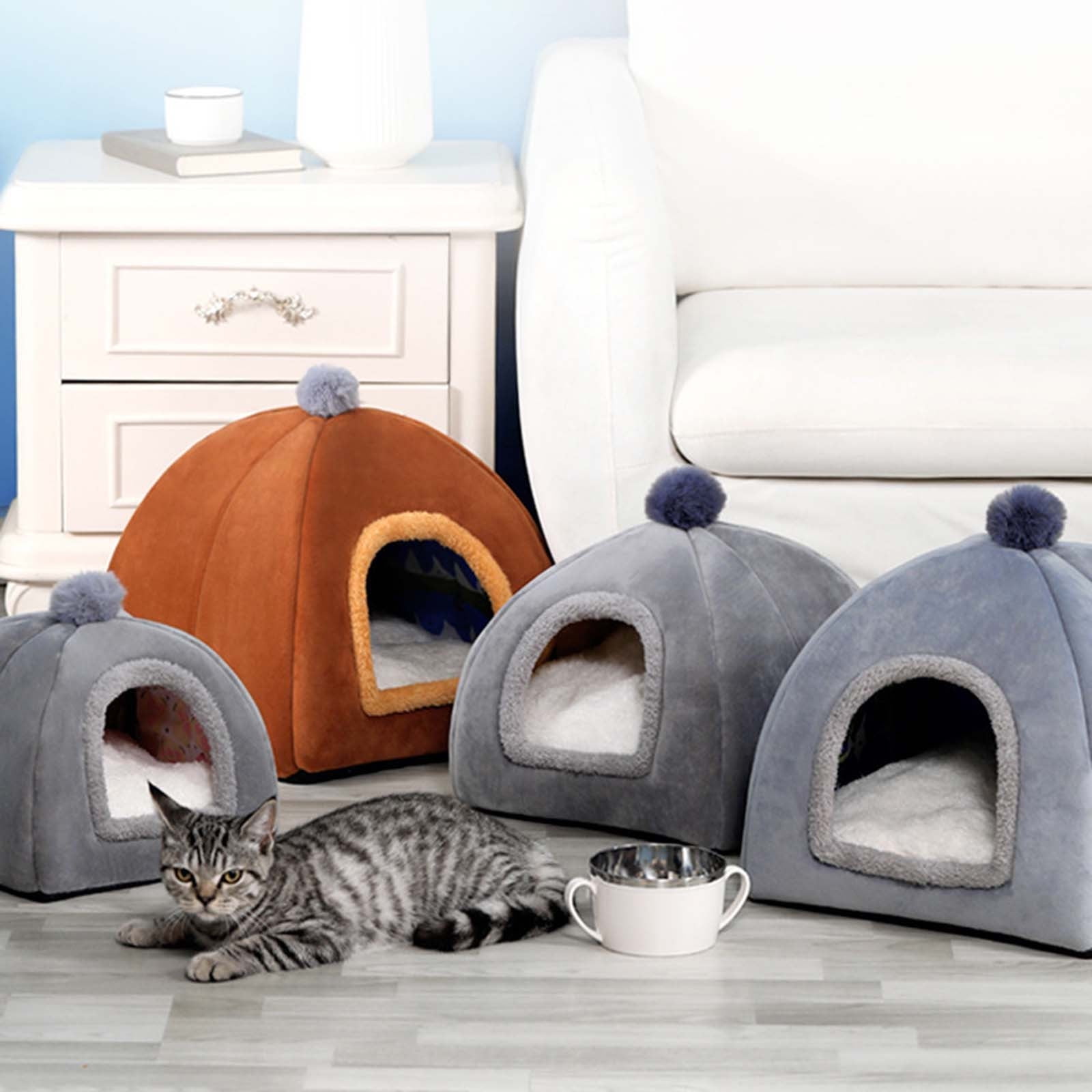 Winter Warm Cat Dog Tent Thickened Dogs Cat Beds For Indoor Cats Pet Tent Warm Outdoor Cat Enclosures Cat Covered Cat Bed Fits Puppy Or Small Pet Birthday For Men Women