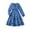 A-Blue25, variant on XUELUO Big Girls Long Sleeve Dresses Blue Lace Trim & V-Neck Tiered Skirts Kids School Spring Casual Outdoor Daily Skirts