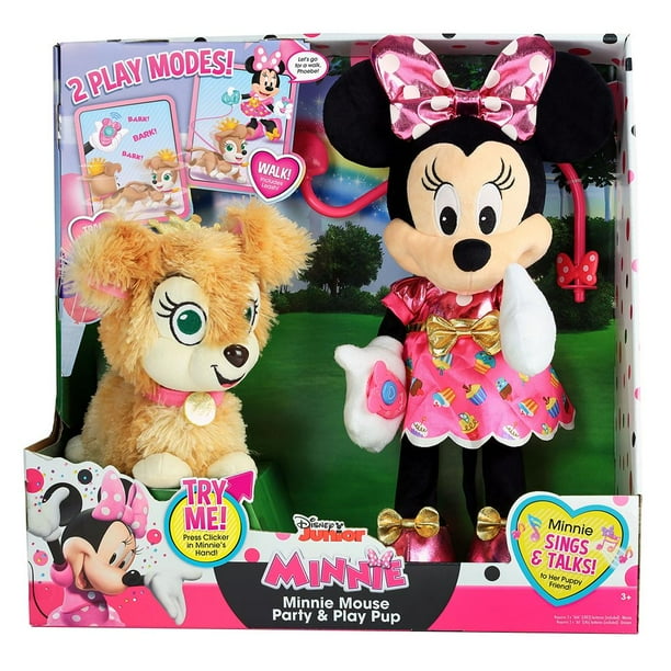 Disney Junior Minnie Mouse Party and Play Puppy Feature Plush Walmart