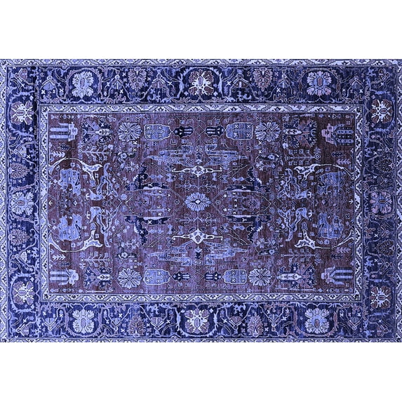 Ahgly Company Indoor Rectangle Oriental Blue Traditional Area Rugs, 5' x 8'