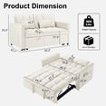 thumbnail image 2 of Howcool Convertible Sleeper Sofa Bed,3-in-1 Pull Out Loveseat Couch with Adjustable Backrest & Storage Pockets,54" Velvet Upholstery,Space-Saving for Living Room Apartment,Beige, 2 of 7