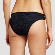 Mossimo Black Crochet Lace Cheeky Bikini Bottom Swimwear Women's Small