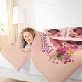 thumbnail image 3 of Castle Fairy Black Girl King Size Comforter Sets 3pcs,Floral Butterfly Comforters King Size,Peach,Pink Reversible,1 Comforter and 2 Pillowcases, 3 of 6