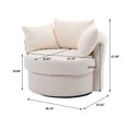 thumbnail image 7 of Barrel Chair, Swivel Accent Chair, Linen Round Oversized Accent Chair with 3 Pillows, Swivel Accent Sofa Barrel Chairs, Modern Sofa for Living Room Hotel Lounge Club, 7 of 7