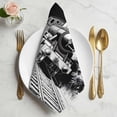 thumbnail image 2 of Grey Trains Cloth Napkins, Black White Vintage Tunnels Hand Print Art Washable and Reusable Dinner Napkins Set of 2, Table Napkin for Kitchen Party Birthday Wedding Hotel Housewarming 20"x20", 2 of 9