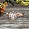 thumbnail image 5 of 1.50 Carat Halo Moissanite Diamond Engagement Ring Classic Vintage Art Deco 10k Solid Rose Gold, 5 of 9