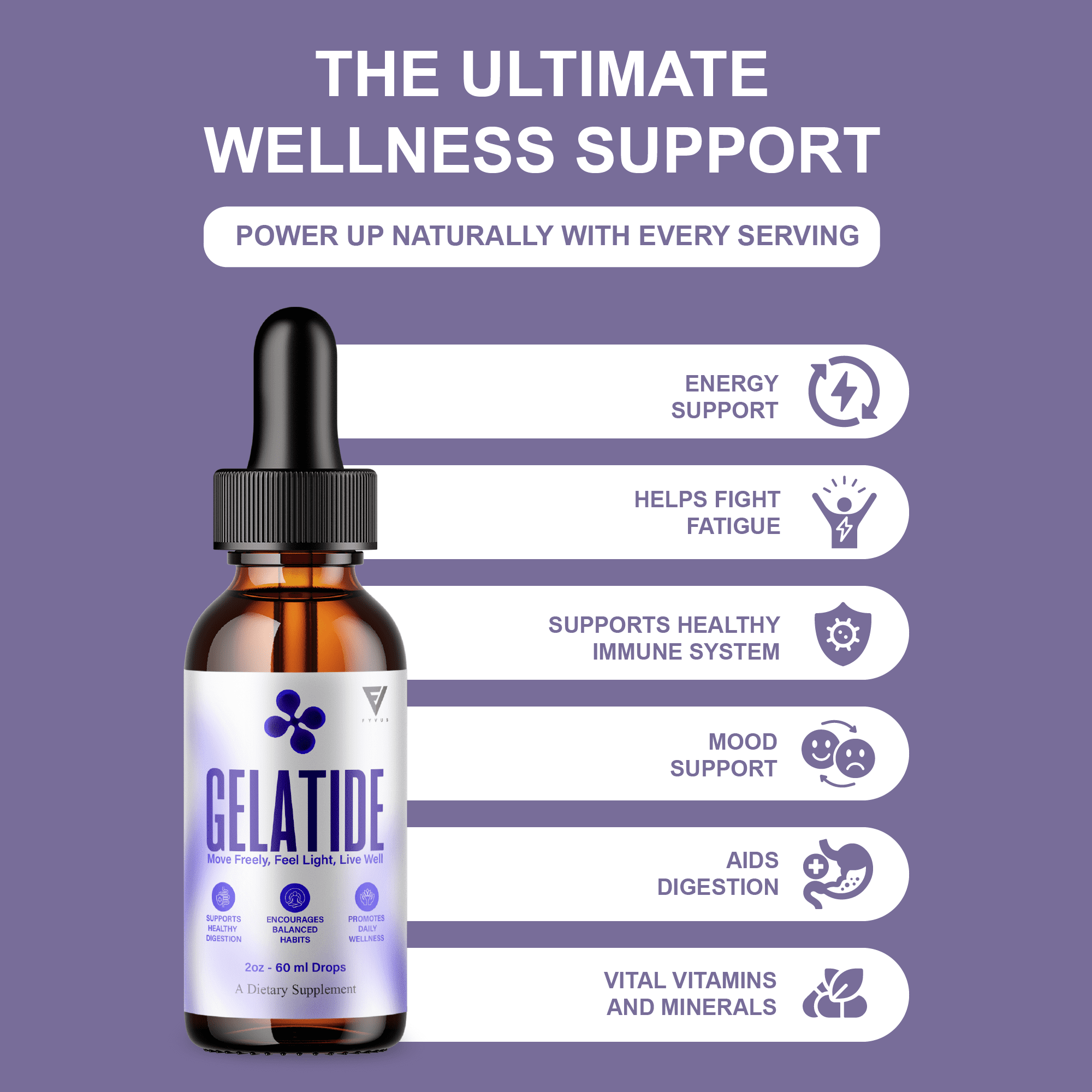 (2 Pack) Gelatide Weight Management Drops, Gelatide Daily Health and Overall Energy Support (4oz)