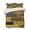 Mustard, Chocolate, Tan, Black, variant on Quilts Full Size Bedding Set, Animal Fur Print Lightweight Quilted Comforter, Green Giraffe Zebra Striped Abstract Soft Reversible Bedspread Coverlet with Pillow Covers for All Season, 78" x 90"