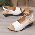 thumbnail image 4 of Gpaecead Women Vintage One Strap Chunky Slingback Sandals Open Toe Adjustable Shoes Spring Summer ,White, 4 of 8