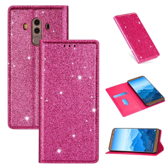 Ultrathin Glitter Magnetic Horizontal Flip Leather Case with Holder & Card Slots