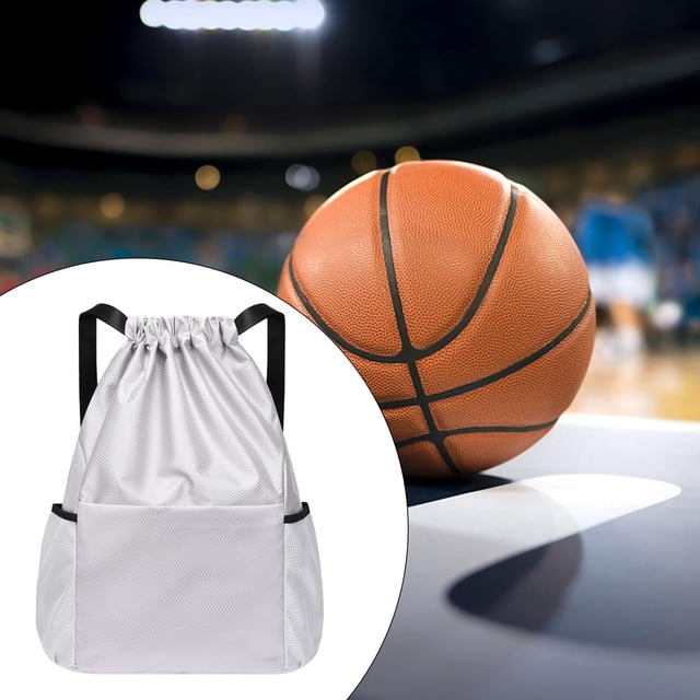 Mochila deportiva con cordón, resistente al desgaste, mochilas informales de gran capacidad, versátil para ir de compras, escalada, gimnasio, trabajo Gris