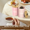 thumbnail image 3 of LINFANG 3Pcs Tea Coffee Sugar Canister Metal Kitchen Container with Airtight Bamboo Lid Countertop Round Coffee Storage Jar for Beans Flour Spice, 3 of 9