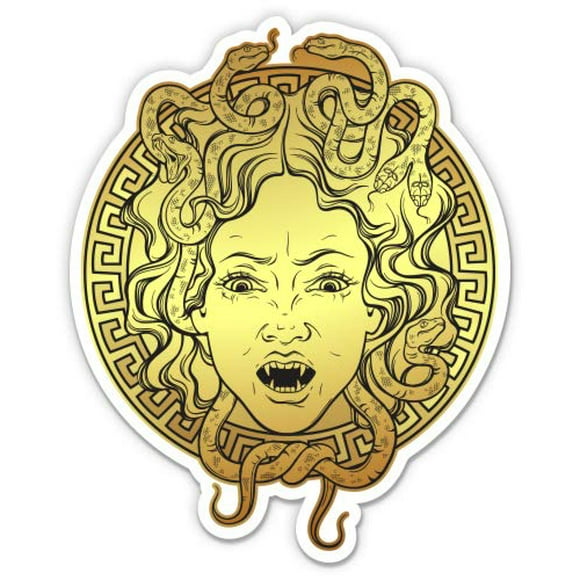 Medusa Mythologie Grecque - Autocollant Vinyle 5 Pouces - pour Voiture Ordinateur Portable I-Pad - Décalcomanie Étanche