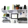 Wall Control Office Organizer Unit Wall Mounted Office Desk Storage and Organization Kit White Wall Panels and White Accessories