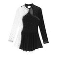thumbnail image 5 of inhzoy Women's Figure Skating Dress Shiny Long Sleeve Ice Roller Skating Dance Dresses Leotards Black XXL, 5 of 7