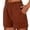 Brown, variant on Women's Casual Shorts Loose Comfy Elastic Waist Shorts Summer Pull On Short with Pockets Shorts Summer Elastic Waist Shorts Casual Solid Color Shorts Ladies Comfy Lightweight Shorts with Pockets