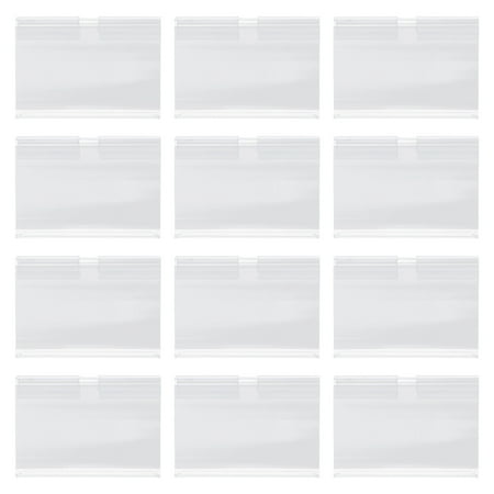

NUOLUX 60pcs Supermarket Price Label Price Display Holder Transparent Price Tag Holder