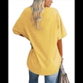 thumbnail image 3 of Camiseta Básica de Corta con Cuello en V, Amarilla, L, 3 of 5