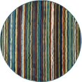 thumbnail image 1 of 841864117004 Tapis d'Art 5 Pi. Collection Seaport Tapis Rond Tissé à Rayures Ondulées, Multicolore, 1 of 1