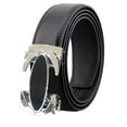 thumbnail image 1 of Amedeo Exclusive Ceinture en Cuir Noir et Argent pour Hommes, 1 of 1